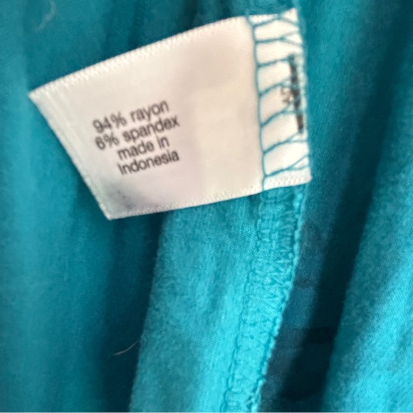 Lane Bryant Teal Blue Asymmetrical Hem Surplice Faux Wrap Midi Dress 22/24 - Picture 6 of 11